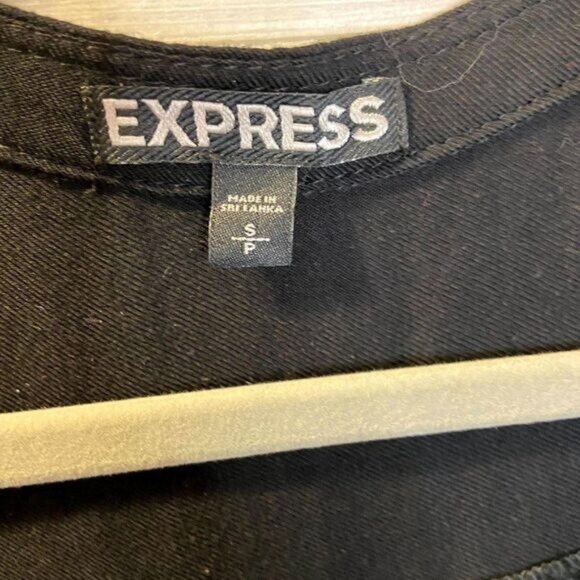 EXPRESS Black Roll Up Sleeve‎ Military Romper Women Jumpshort S/P NWOT - Picture 4 of 7